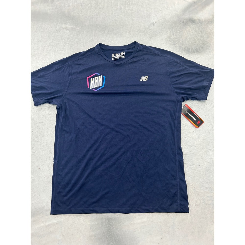 New Balance Mens Accelerate SS Navy Blue‎  Dry Performance T-Shirt MT73061 Large